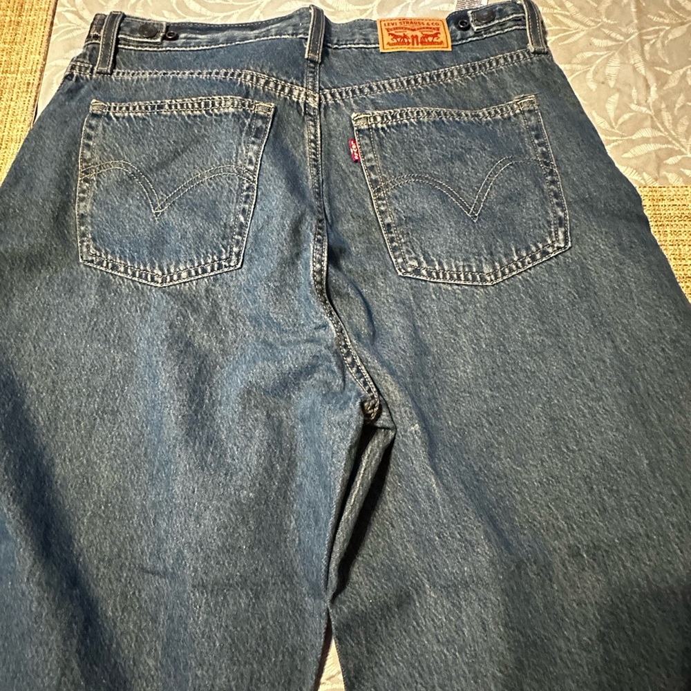 Levi's Vintage-Style Flare Jeans in Dark Blue Denim